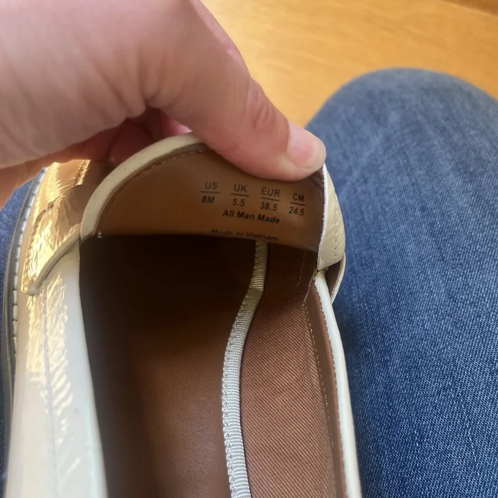 Franco Sarto Balin‎ Chunky Lug Sole Loafers Putty Platform Penny Shoes 8M